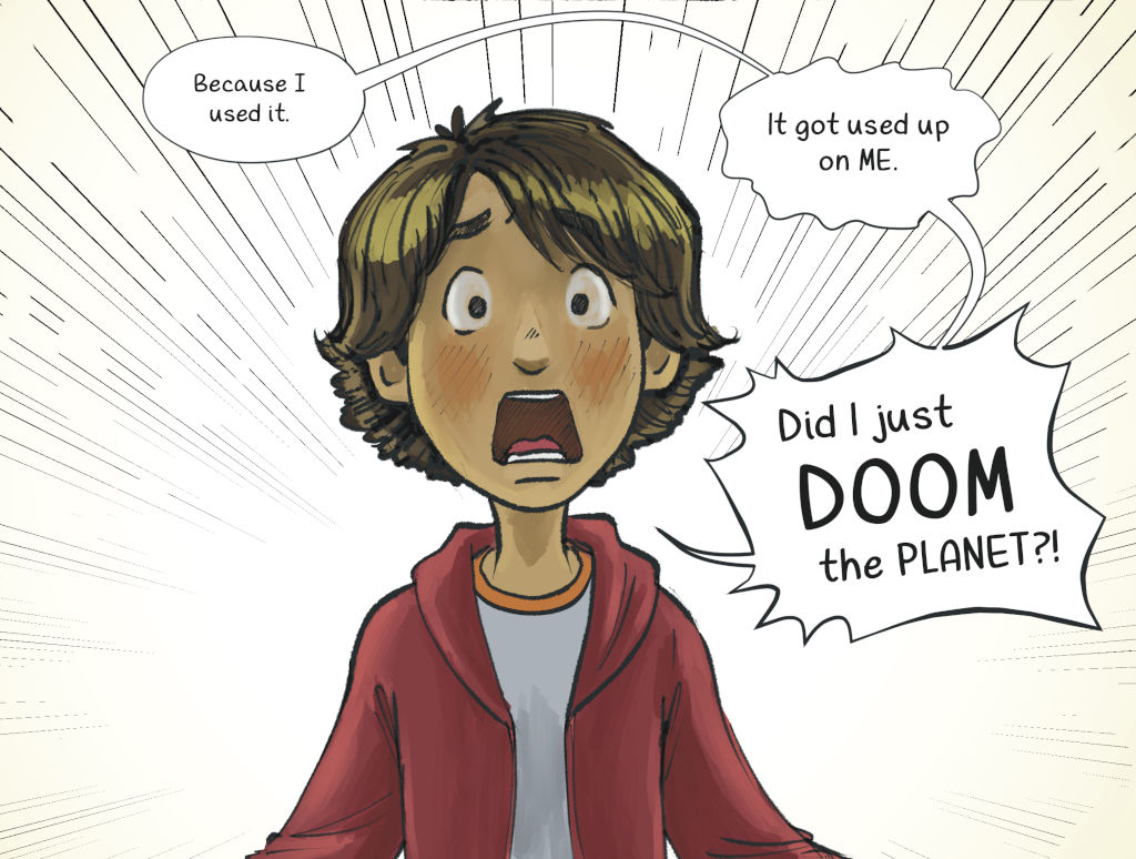 Marty in a state of panic.